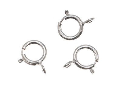 Sterling Silver Lightweight Spring Ring with Open Ring - 5mm (5 Pieces)