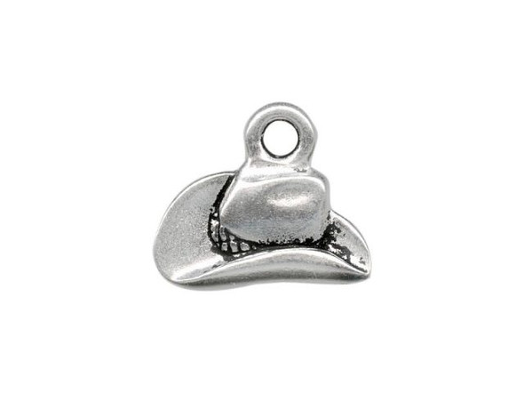 TierraCast Charm, Cowboy Hat - Antiqued Silver Plated (ten)