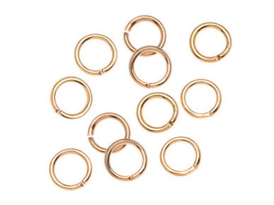 Gold Plated Round Open Jump Ring - 0.032"/20GA - 5mm (50 Pieces)
