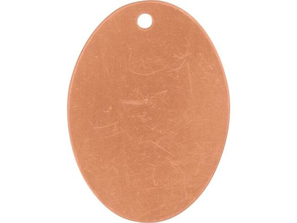 Copper Stamping Blank, Oval with Hole, 32x23mm (Each)