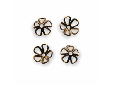 Vintaj Natural Brass Blossom Bead Cap 6mm (2 Pieces)