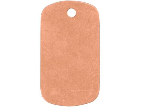 18ga Copper Blank, Dog Tag with Hole, 30x16mm (Each)