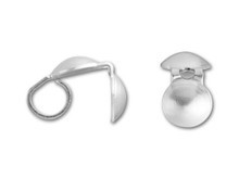 Sterling Silver Clam Shell Bead Tip, Calotte (5 Pieces)