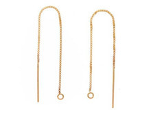 Gold-Filled 14K/20 Box Chain Ear Thread with Ring (1 Pair)