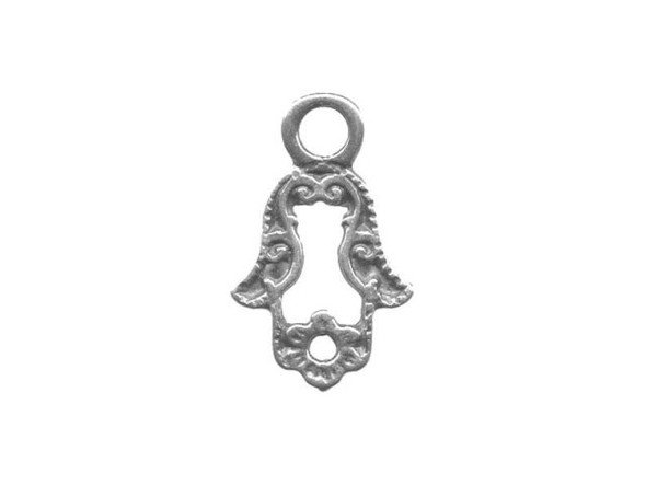 JBB Findings Antiqued Silver Plated Charm, Hamsa Hand, Cast (Each)