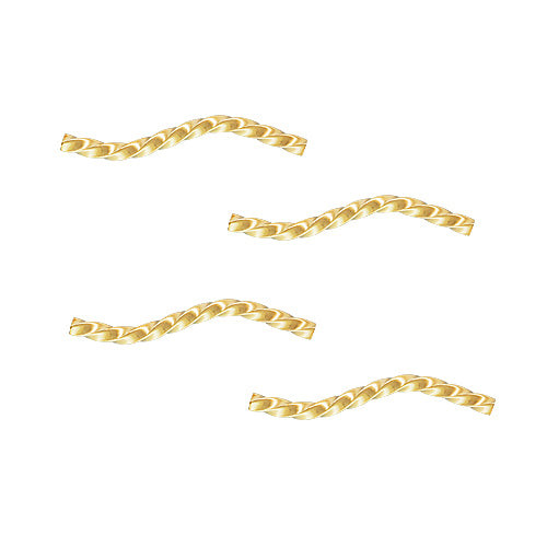 Gold-Filled 14K/20 Curved Twisted Square Tube Bead (4 Pieces)