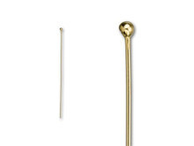 Gold-Filled 2-Inch Head Pin with Ball End, 24 Gauge (1 Pair)