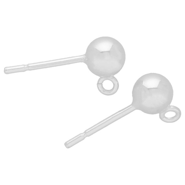 Sterling Silver 5mm Ball Post Earring (1 Pair)