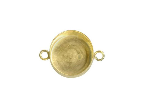 Brass Bezel Cup, Round, 10mm, 2 Loop (10 Pieces)