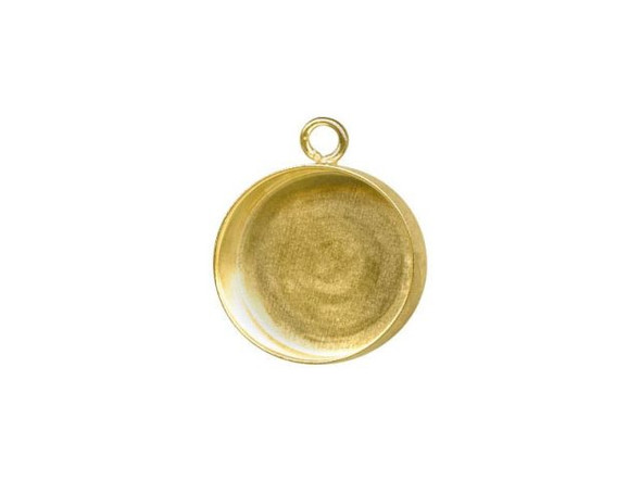 Brass Bezel Cup, Round, 10mm, 1 Loop (10 Pieces)