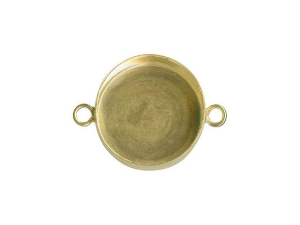 Brass Bezel Cup, Round, 12mm, 2 Loop (10 Pieces)