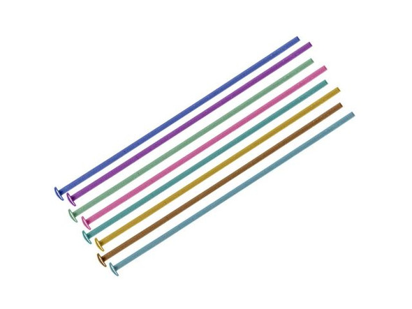 Assorted Color Niobium Head Pin, 1.5", Standard, Assorted (fifty)