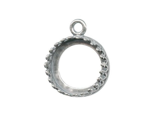 JBB Findings Sterling Silver Rivoli Bezel Setting, Fits 12mm Rivoli (Each)