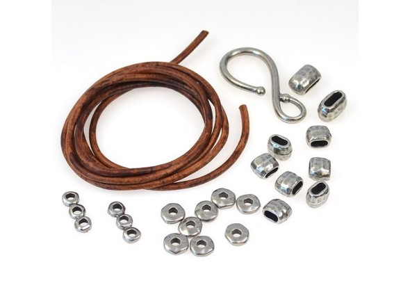 TierraCast Leather Quick Kit, Lazy Zigzag Bracelet (Each)