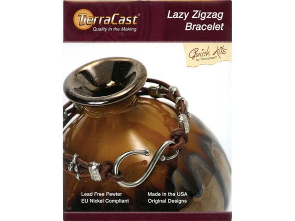 TierraCast Leather Quick Kit, Lazy Zigzag Bracelet (Each)