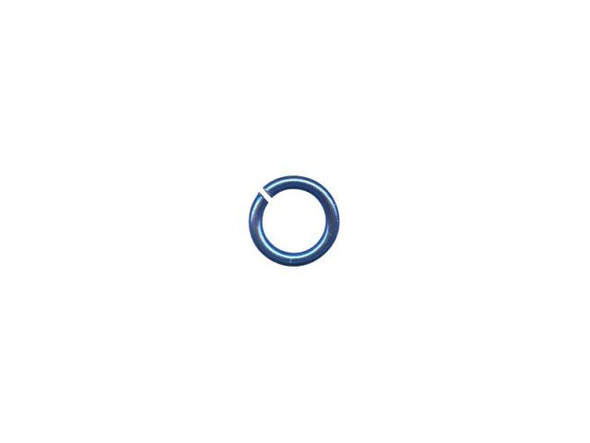 Blue Niobium Jump Ring, Round, 5mm (10 Pieces)