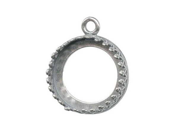 JBB Findings Sterling Silver Rivoli Bezel Setting, Fits 14mm Rivoli (Each)