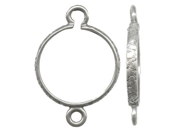 JBB Findings Antiqued Silver Plated Bezel, for 14mm Rivoli, 2 Loop (Each)