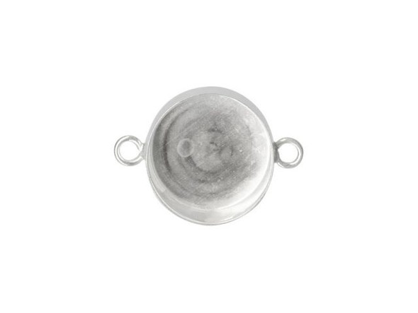 Sterling Silver Bezel Cup, Round, 10mm, 2 Loop (Each)