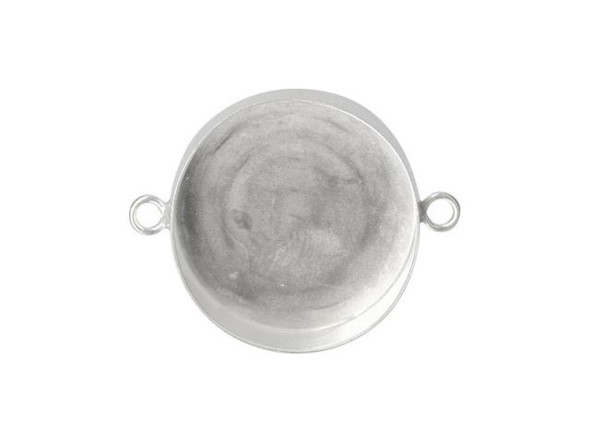Sterling Silver Bezel Cup, Round, 15mm, 2 Loop (Each)