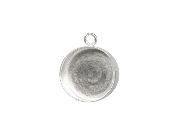 34-589-10 Sterling Silver Leverback Ear Wire, 10mm Round Bezel Cup