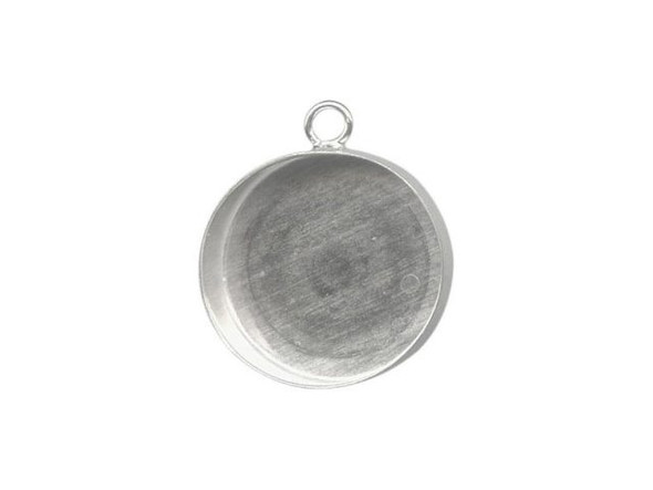 Sterling Silver Bezel Cup, Round, 12mm, 1-Loop (Each)