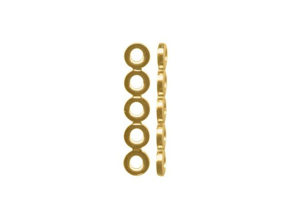 Raw Brass 5-Hole Spacer Bar (gross)