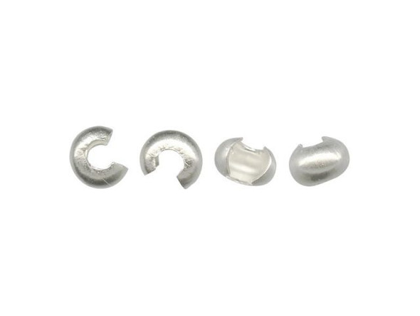 Silver Plated Crimp Cover, 4mm (100 Pieces)