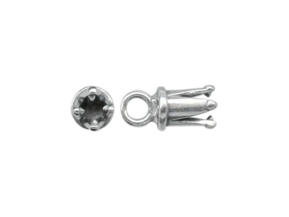JBB Findings Silver Plated Cord End, Round, 2mm I.D. (Each)