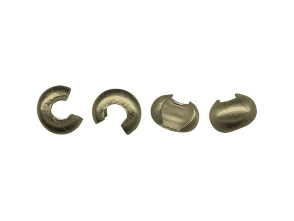 Antiqued Brass Plated Crimp Cover, 4.8mm (100 Pieces)