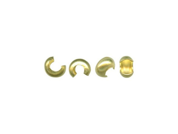 Brass Crimp Cover, 3.2mm (100 Pieces)