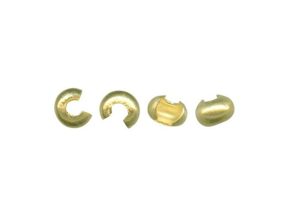 Brass Crimp Cover, 4mm (100 Pieces)