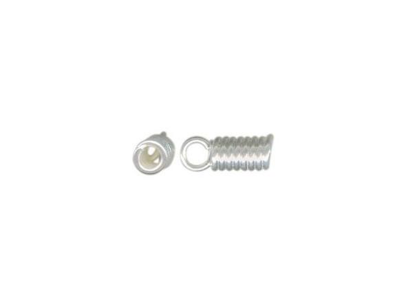Silver Plated Coil End, 3x8mm, 1.7mm I.D. (gross)