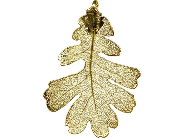 Gold Plated Pendant, Plated Leaf, Lacey Oak (Each)