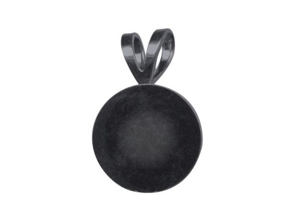 Gunmetal Pendant Finding, Round, 13mm (12 Pieces)