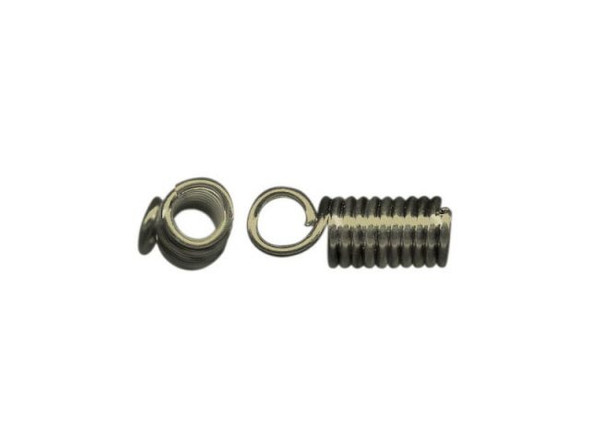 Antiqued Brass Plated Coil End, 4mm (gross)