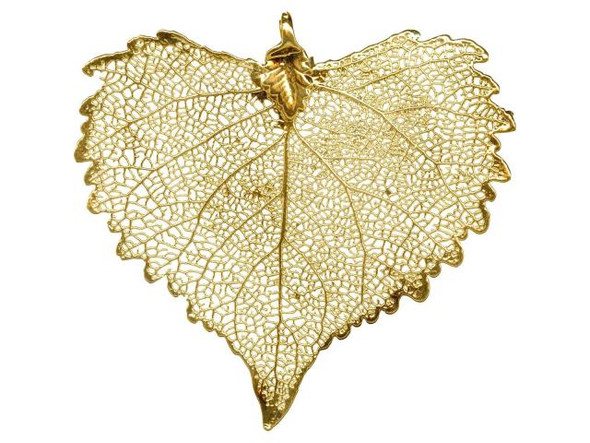 Gold Plated Pendant, Plated Leaf, Cottonwood (Each)