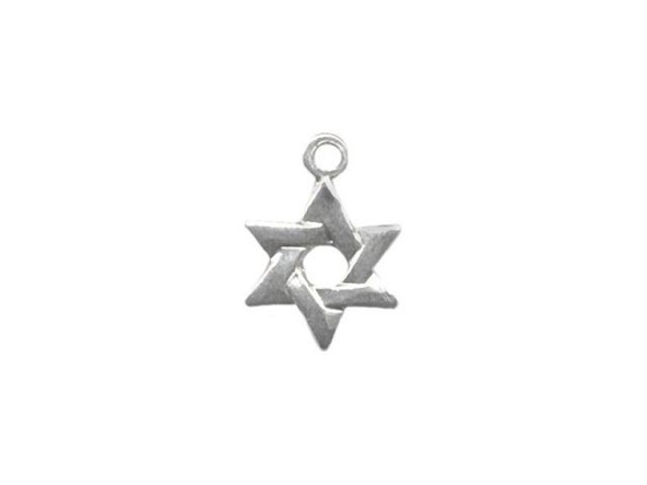 11x9mm Sterling Silver Star of David Charm (Each)