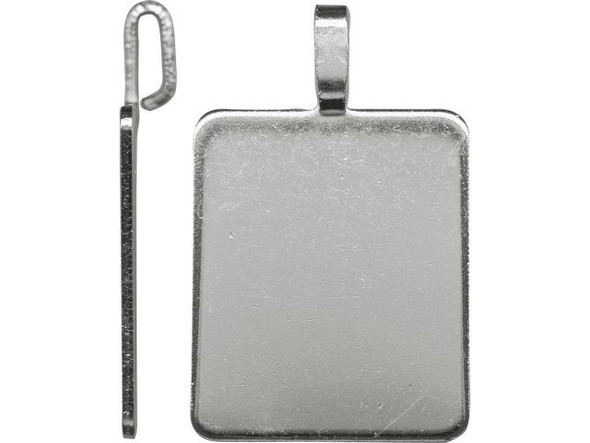 Aanraku Chrome Plated Stainless Steel Pendant Plate, Rectangle, Large (10 Pieces)
