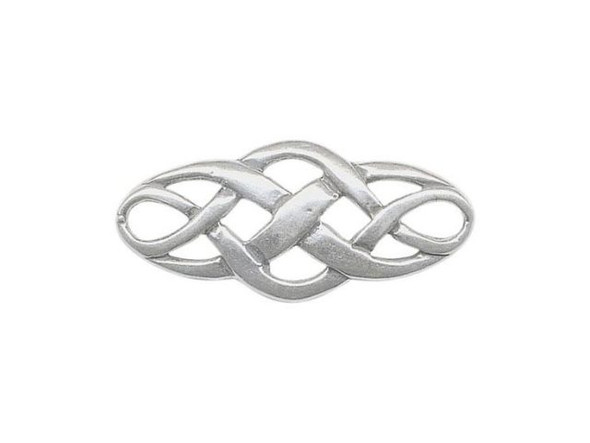 Sterling Silver Oval Knot Charm, Cast, 9x21mm (each)