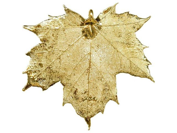 Gold Plated Pendant, Plated Leaf, Sugar Maple (Each)