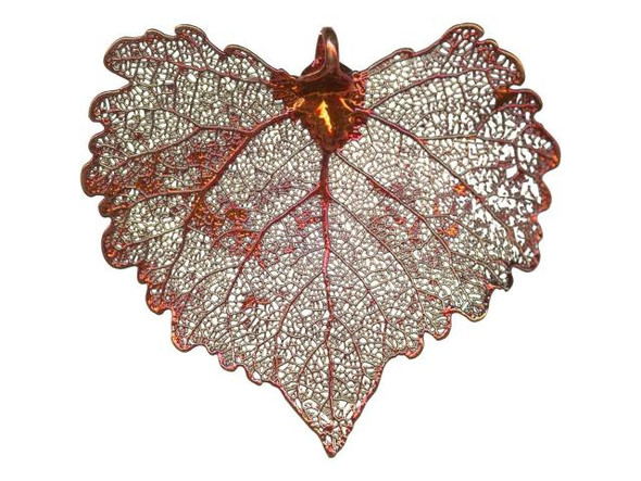 Copper Plated Leaf Pendant, Cottonwood (Each)
