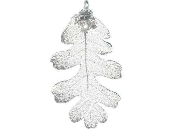 Silver Plated Leaf Pendant, Lacey Oak (Each)