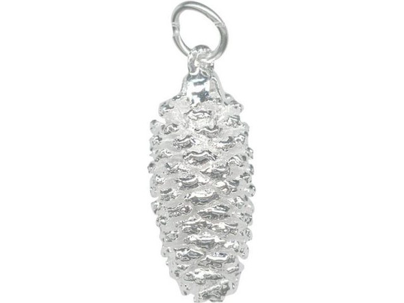 Silver Plated Alder Cone Pendant (Each)