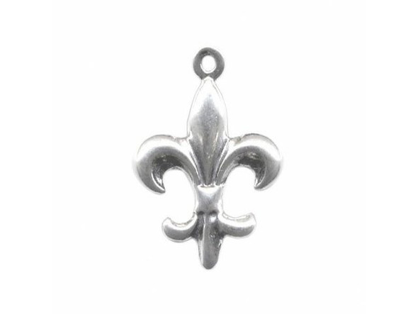 Sterling Silver Fleur-de-Lis Charm, 19x12x1mm (Each)