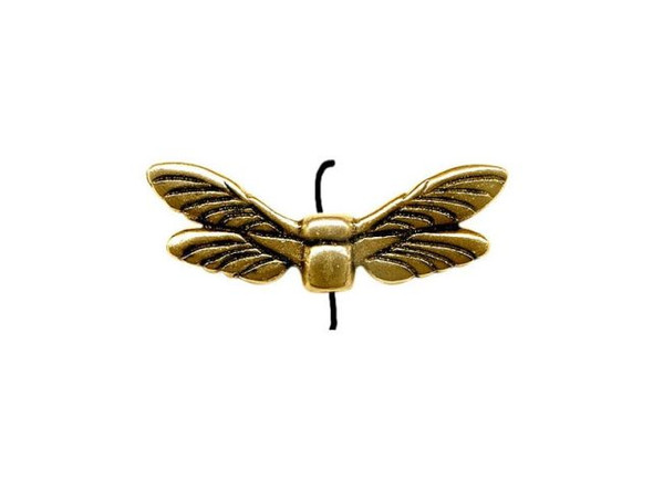 TierraCast Dragonfly Wing Beads - Antiqued Gold Plated (ten)