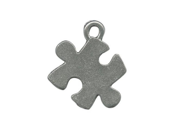 Antiqued Pewter Plated Charm, Cast, Puzzle Piece (10 Pieces)