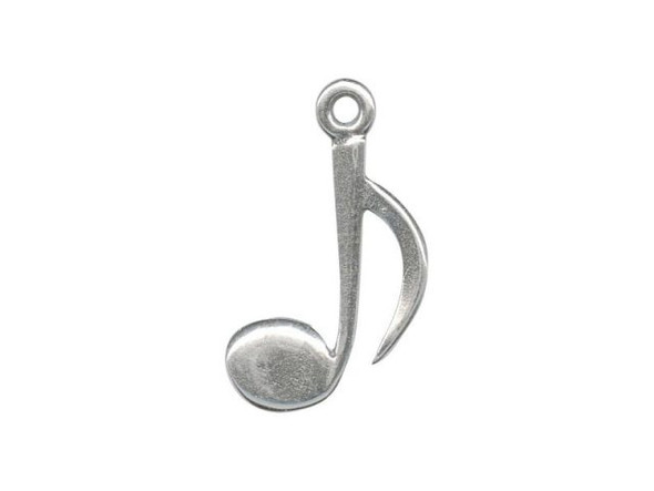 JBB Findings Silver Plated Charm, Cast, Music Note (Each)