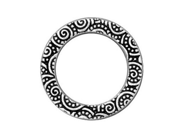 TierraCast Jewelry Link, Cast, Spiral Ring 3/4" #49-947-80-AS