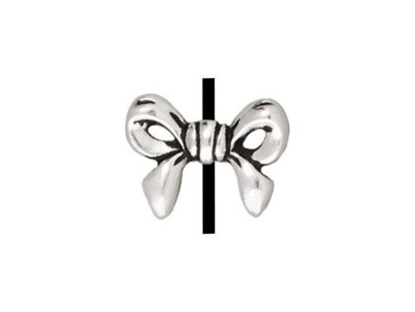 TierraCast Antiqued Silver Plated Beads, Bow (10 Pieces)